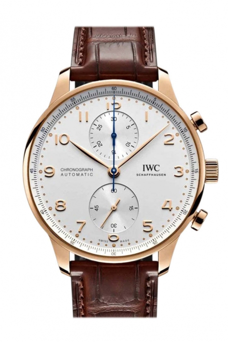 IWC Portugieser Chronograph Automatic White Dial 18kt Rose Gold Men's Watch IW371611