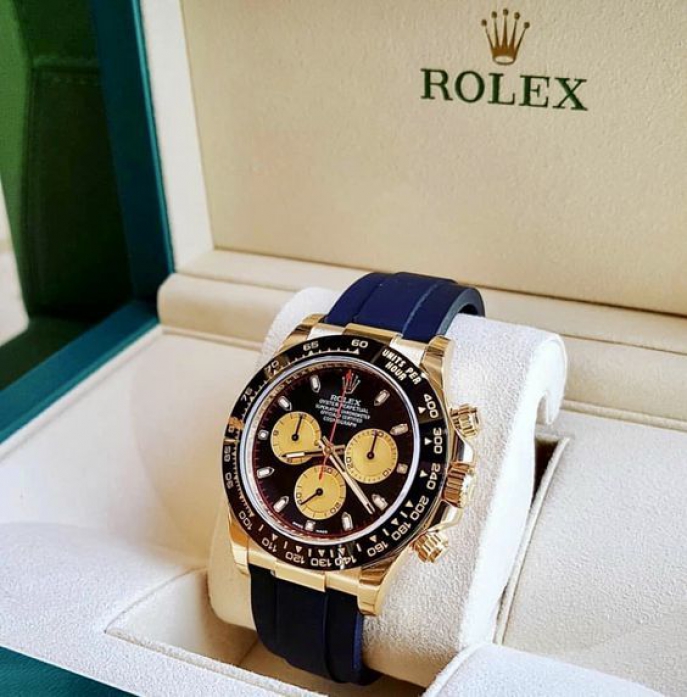 116518 Yellow Gold Cosmograph Daytona 40mm Black Paul Newman Index Dial Black Oysterflex