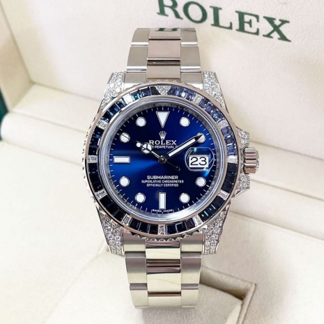Rolex Submariner Date 116659SABR 18K White Gold Diamonds Sapphires UNWORN